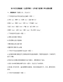初中 语文 统编版五四学制 七年级下册 第六单元 测试题及全面解读