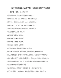 初中 语文 统编版五四学制 七年级下册 第六单元 测试及解析