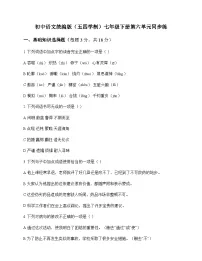 初中 语文 统编版五四学制 七年级下册 第六单元 同步练及答案