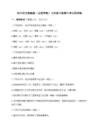 初中 语文 统编版五四学制 七年级下册 第六单元 同步练及深度解析