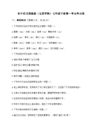 初中 语文 统编版五四学制 七年级下册 第一单元 单元卷及全面解析