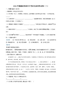 2024年福建省龙岩市中考二模语文试题（解析版）-A4