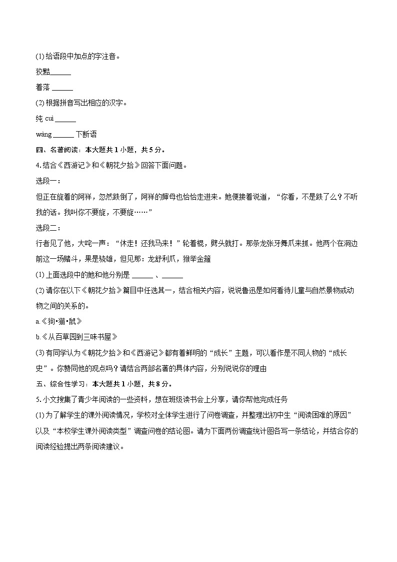 2025-2026学年河南省驻马店市泌阳县七年级(上)期末语文试卷-自定义类型第2页