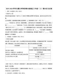 2025-2026学年内蒙古呼和浩特市新城区八年级（上）期末语文试卷-自定义类型