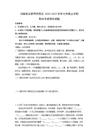 2024-2025学年河南省安阳市内黄县七年级上学期期末考试语文试卷（学生版）