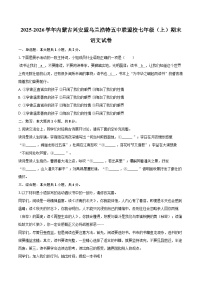 2025-2026学年内蒙古兴安盟乌兰浩特五中联盟校七年级（上）期末语文试卷-自定义类型