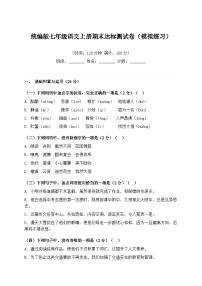 统编版七年级语文上册期末达标测试卷(模拟练习)