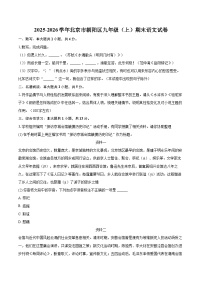 2025-2026学年北京市朝阳区九年级（上）期末语文试卷-自定义类型