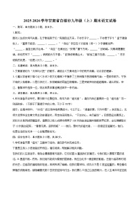 2025-2026学年甘肃省白银市九年级（上）期末语文试卷-自定义类型