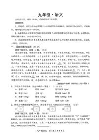 四川省资阳市安岳县2025-2026学年九年级上学期期末考试语文试题