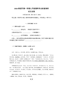 2026年上海市青浦区中考一模语文试卷（含答案）