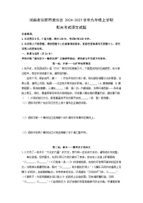 2024-2025学年河南省信阳市潢川县九年级上学期期末考试语文试卷（学生版）