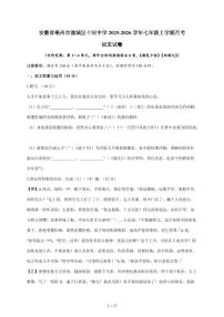 安徽省亳州市谯城区十河中学2025~2026学年七年级上学期月考语文试卷（含答案）