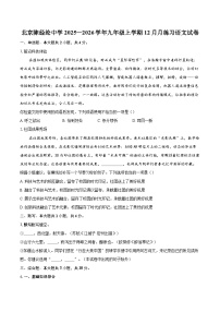 北京陈经纶中学2025—2026学年九年级上学期12月月练习语文试卷-自定义类型