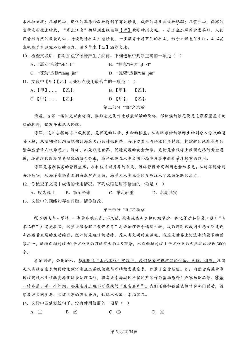 2025北京初二(下)期末语文汇编:词语第3页