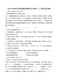 2025-2026学年山东省青岛市崂山区九年级（上）期末语文试卷-自定义类型