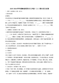 2025-2026学年湖南省邵阳市九年级(上)期末语文试卷-自定义类型