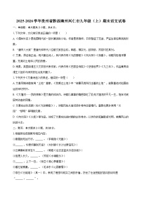 2025-2026学年贵州省黔西南州兴仁市九年级（上）期末语文试卷-自定义类型