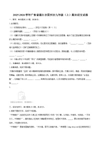 2025-2026学年广东省湛江市雷州市九年级（上）期末语文试卷-普通用卷