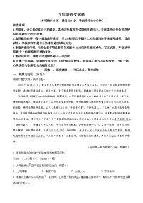 湖北省黄石市2025-2026学年九年级上学期期末语文试题（含答案）（含解析）