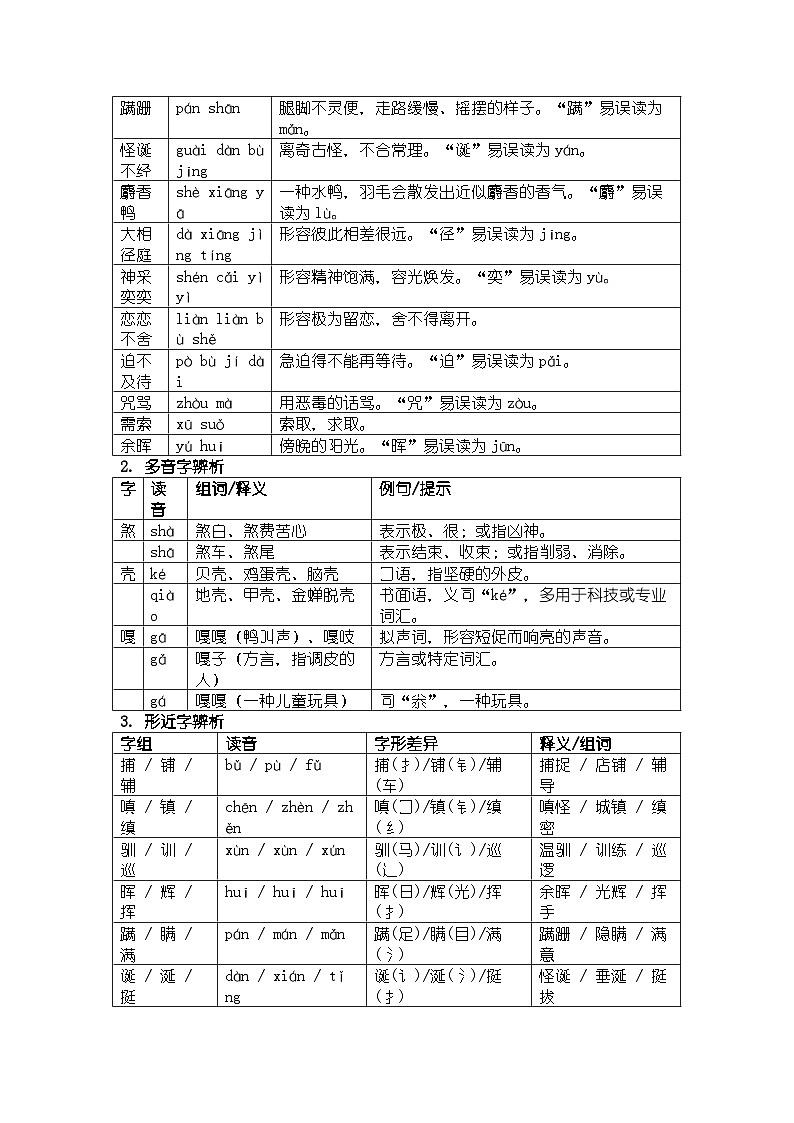 人教版部编版新教材七年级上册语文第17课《动物笑谈》知识清单第2页