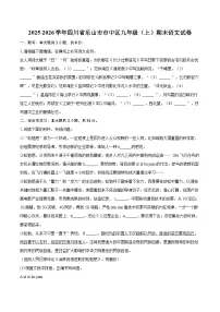 2025-2026学年四川省乐山市市中区九年级（上）期末语文试卷-自定义类型
