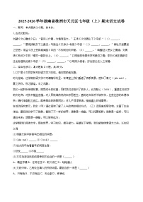 2025-2026学年湖南省株洲市天元区七年级（上）期末语文试卷-自定义类型