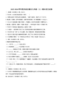 2025-2026学年贵州省安顺市九年级（上）期末语文试卷-自定义类型