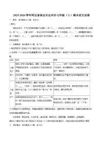 2025-2026学年河北省保定市定州市七年级（上）期末语文试卷-自定义类型