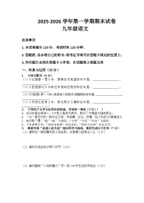 河南省许昌市鄢陵县张桥三中2025-2026学年九年级上册语文期末试卷（含答案 ）
