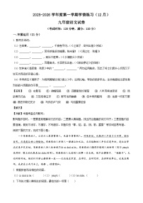 广东省茂名市高州市十二校联考2025-2026学年九年级上学期12月月考语文试题(含答案)(含解析)
