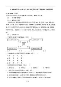 广西桂林市第一中学2025年九年级语文中考三轮模拟练习巩固试卷（含答案）