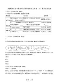 2025-2026学年浙江省台州市临海市九年级（上）期末语文（含答案）试卷