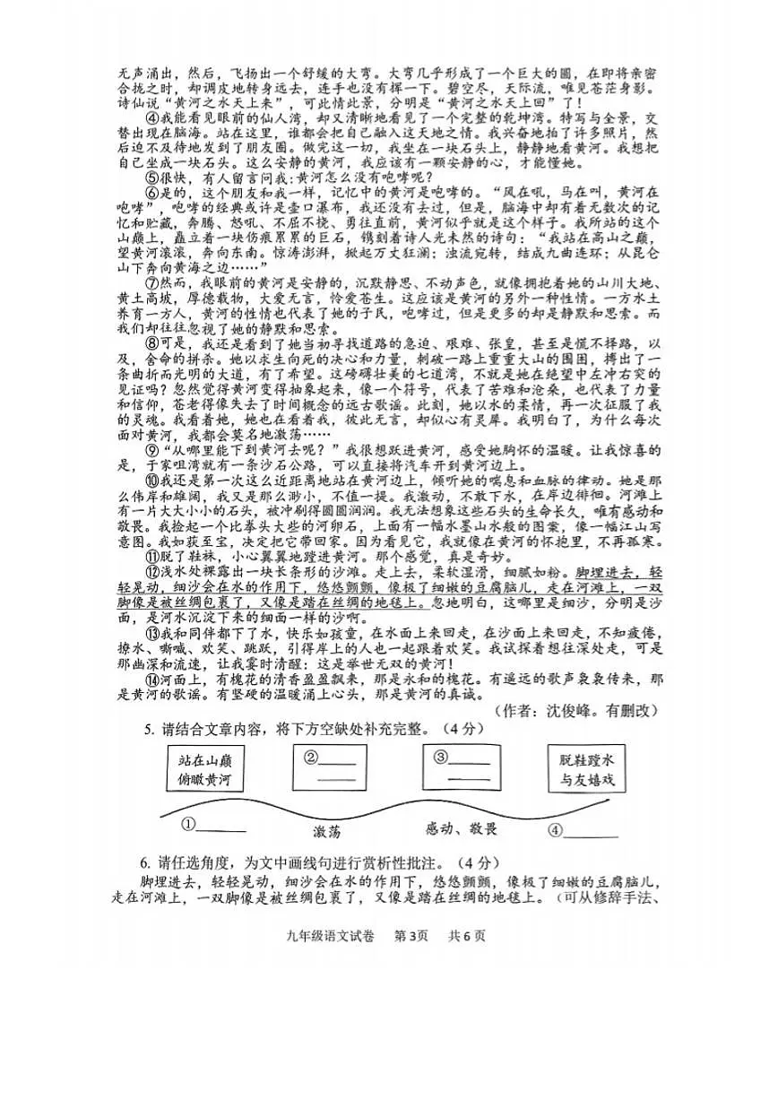 河南省安阳市2025年中考一模语文试卷(含答案)第3页