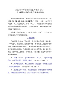让人眼前一亮的中考作文开头技巧-2026年中考语文一轮复习作文复习讲练（全国通用）