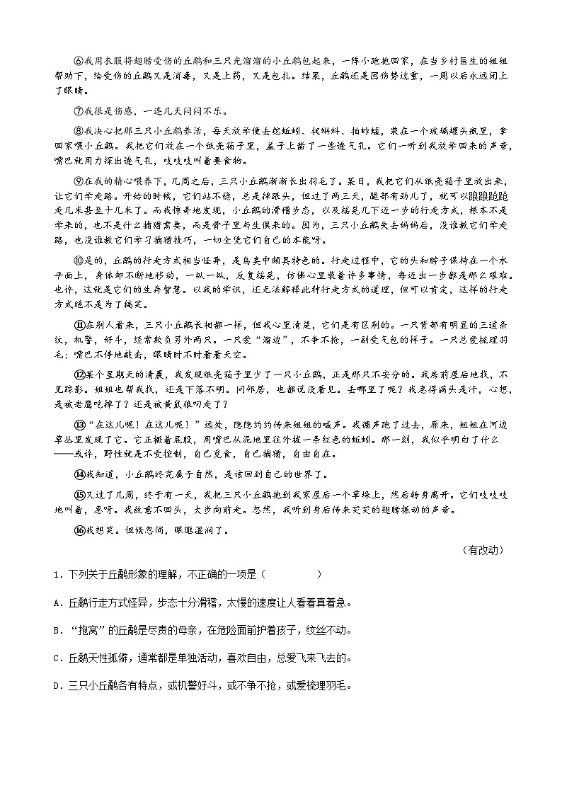 2026年中考语文一轮复习:文学类文本阅读 复习指导+练习题(含答案解析)第3页