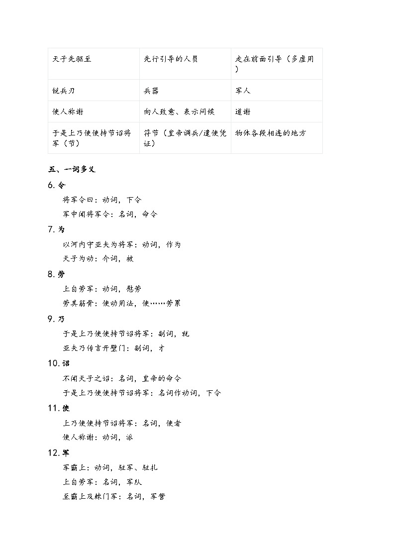 第25课《周亚夫军细柳》知识点梳理及练习 (含答案)统编版语文八年级上册第2页
