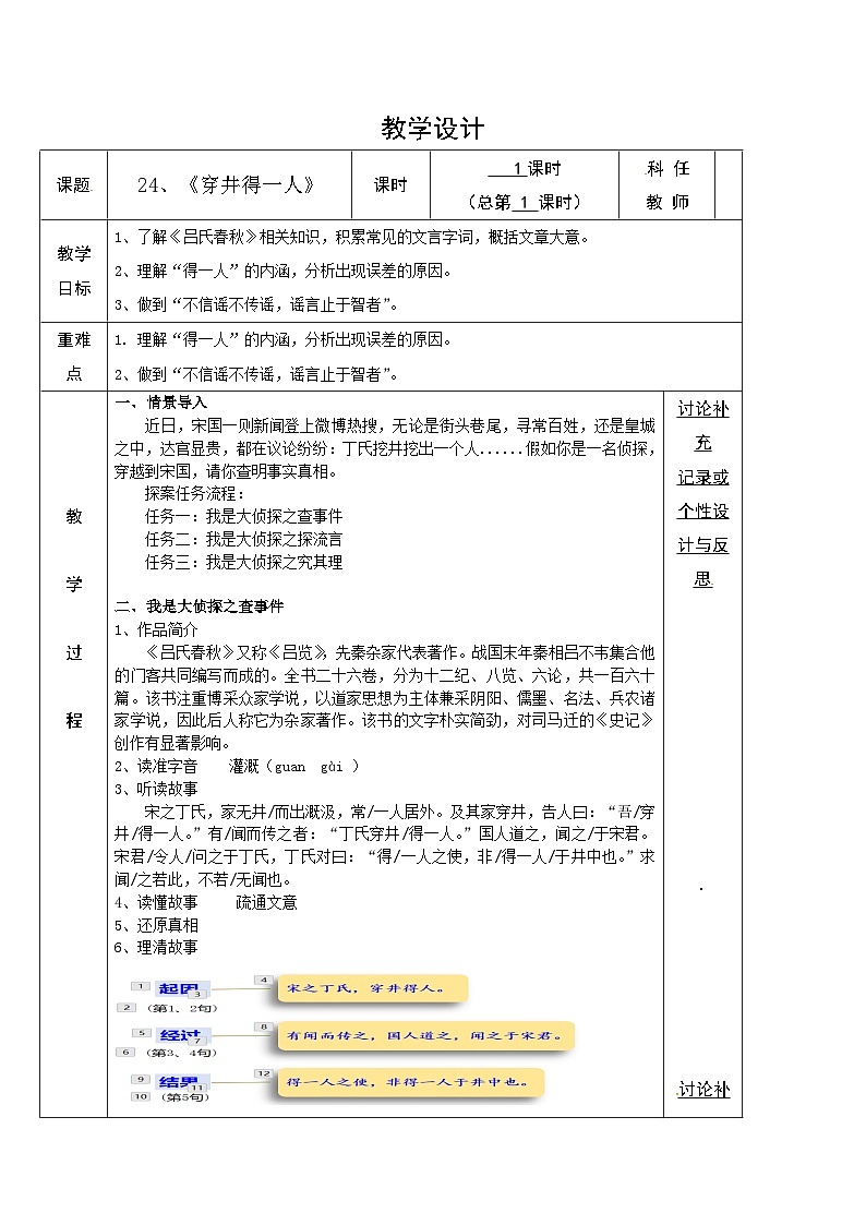 统编版语文七年级上册24、穿井得一人 教学设计第1页