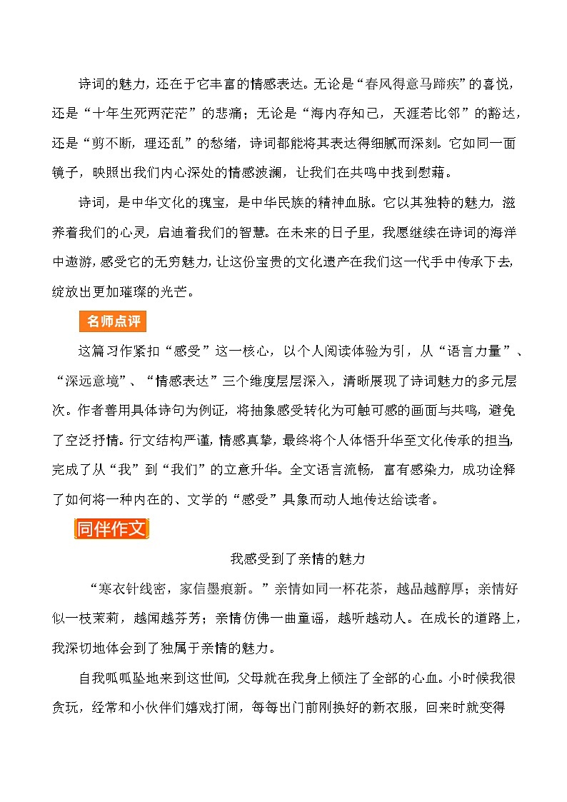 作文终极押题05:我感受到了——-2026年中考语文作文专题复习讲练(全国通用)第3页