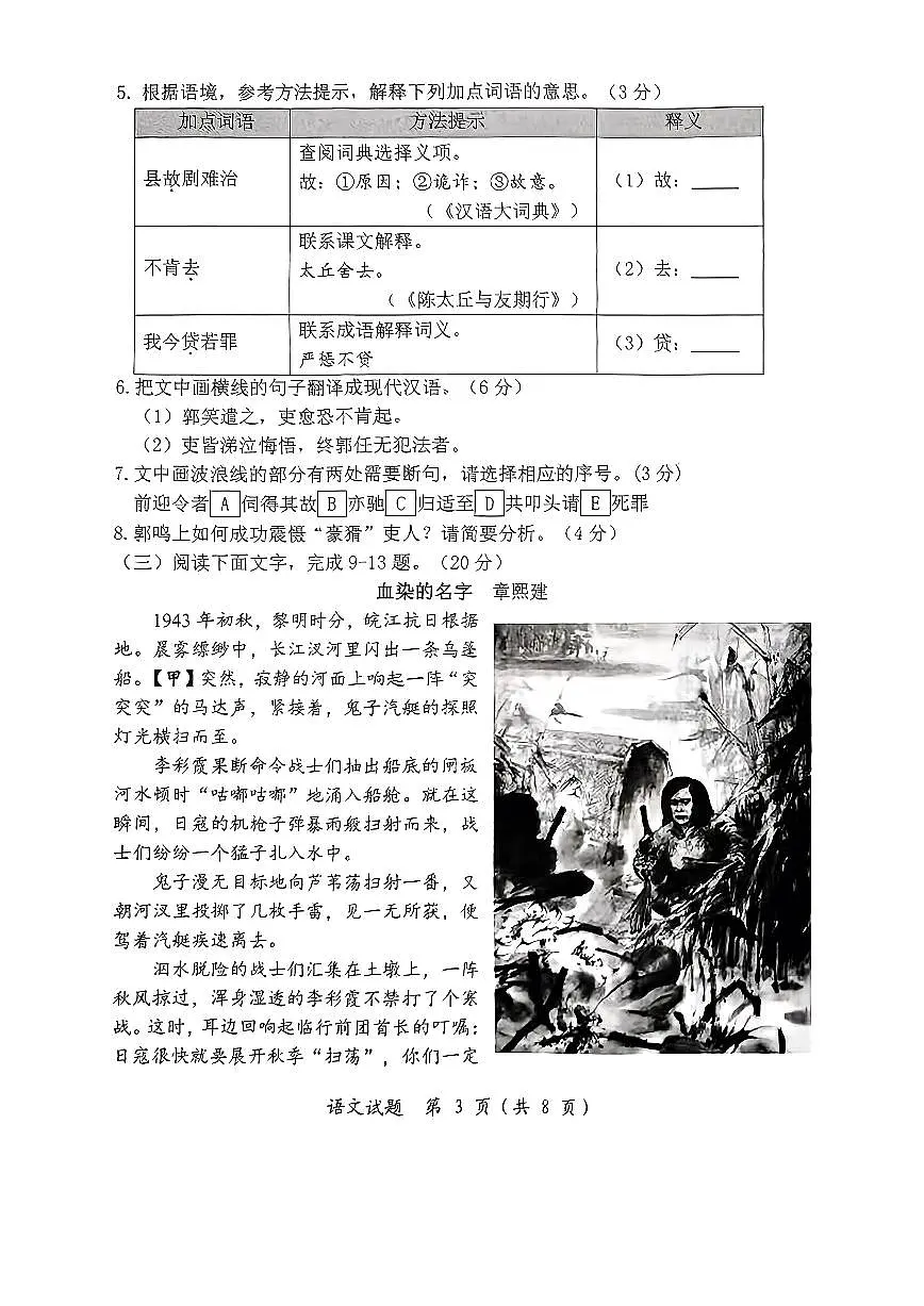 2025年福建省漳州市中考二模语文试题第3页