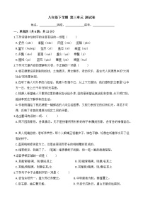 初中语文人教部编版八年级下册第三单元单元综合与测试优秀单元测试练习