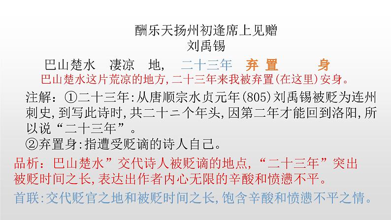 人教部编版九年级语文上册13诗词三首《酬乐天扬州初逢席上见赠》 课件05
