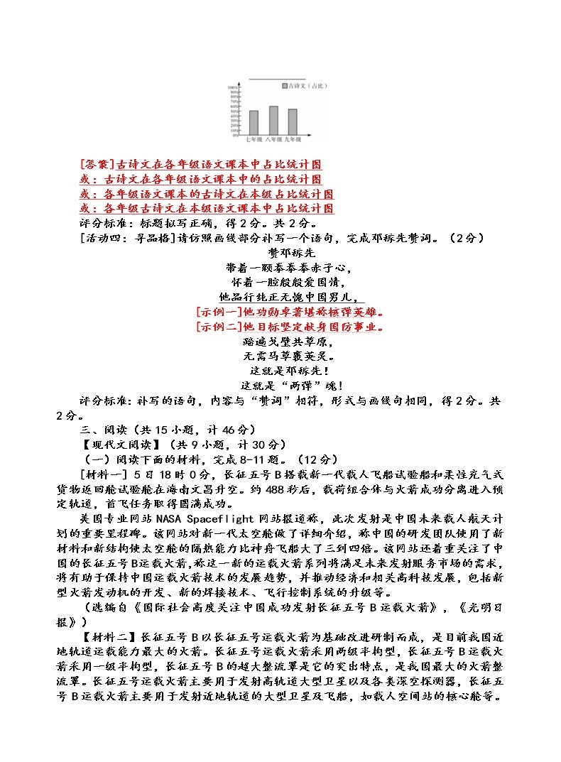 2020年陕西省中考语文真卷（含答案）03