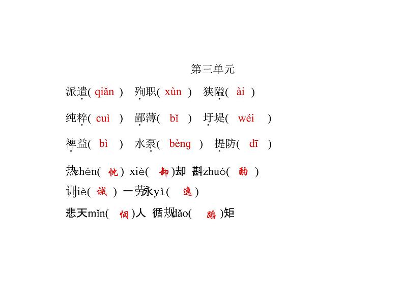 (语文版)八年级语文上册专题一语音与汉字习题课件04