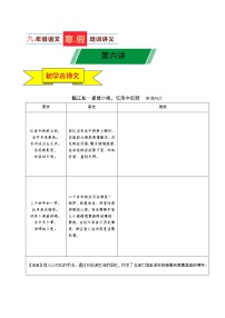 第06讲 新知+综合训练题+现代文阅读+文言古诗练2020-2021学年寒假九年级语文下辅导讲义（全国通用）