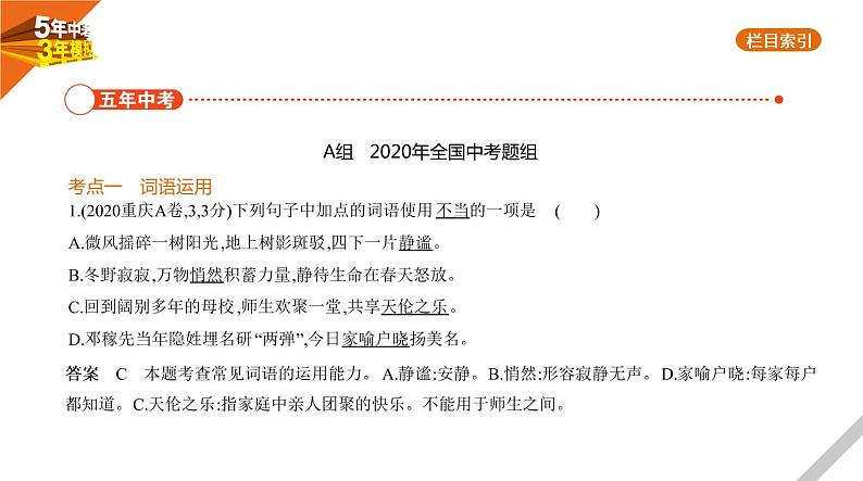 2021版《5年中考3年模拟》全国版中考语文:02专题二 词 语02