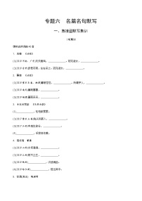 中考语文专题训练  专题六  名篇名句默写练习题(含解析)