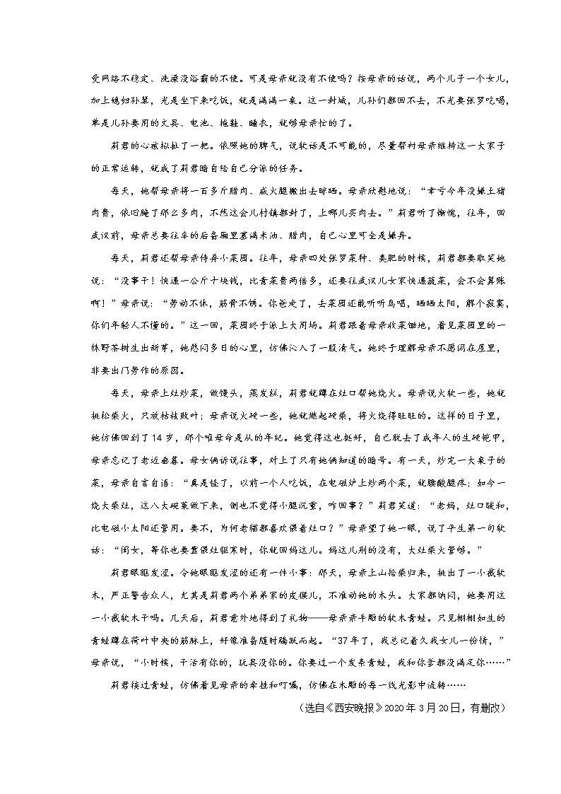 中考记叙文阅读之记叙顺序(精讲精练)03