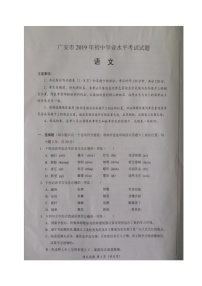 038—2019年四川省广安市中考语文试题及答案（图片版）