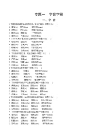 初中语文中考模拟试卷 专题一 字音字形